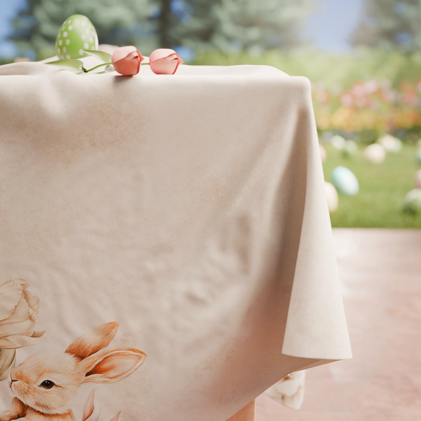 Nappe de Pâques Anti-taches, Protection de Table de Cuisine Sweet Easter
