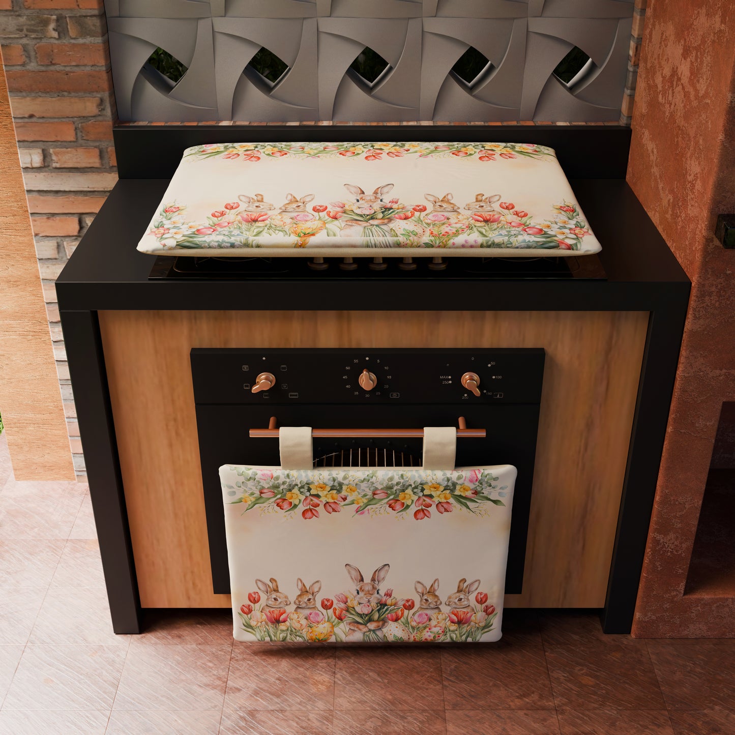 Coprifornello Pasqua Coprifuochi Cucina in Stampa Digitale Tulipani