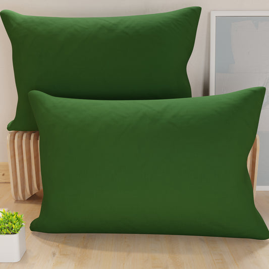 Taies d'oreiller, Paire de taies, Housses de coussin, 100% Microfibre Antiallergique Vert Olive