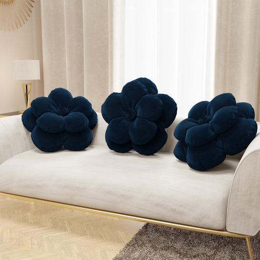 Coussin décoratif fleur bleue
