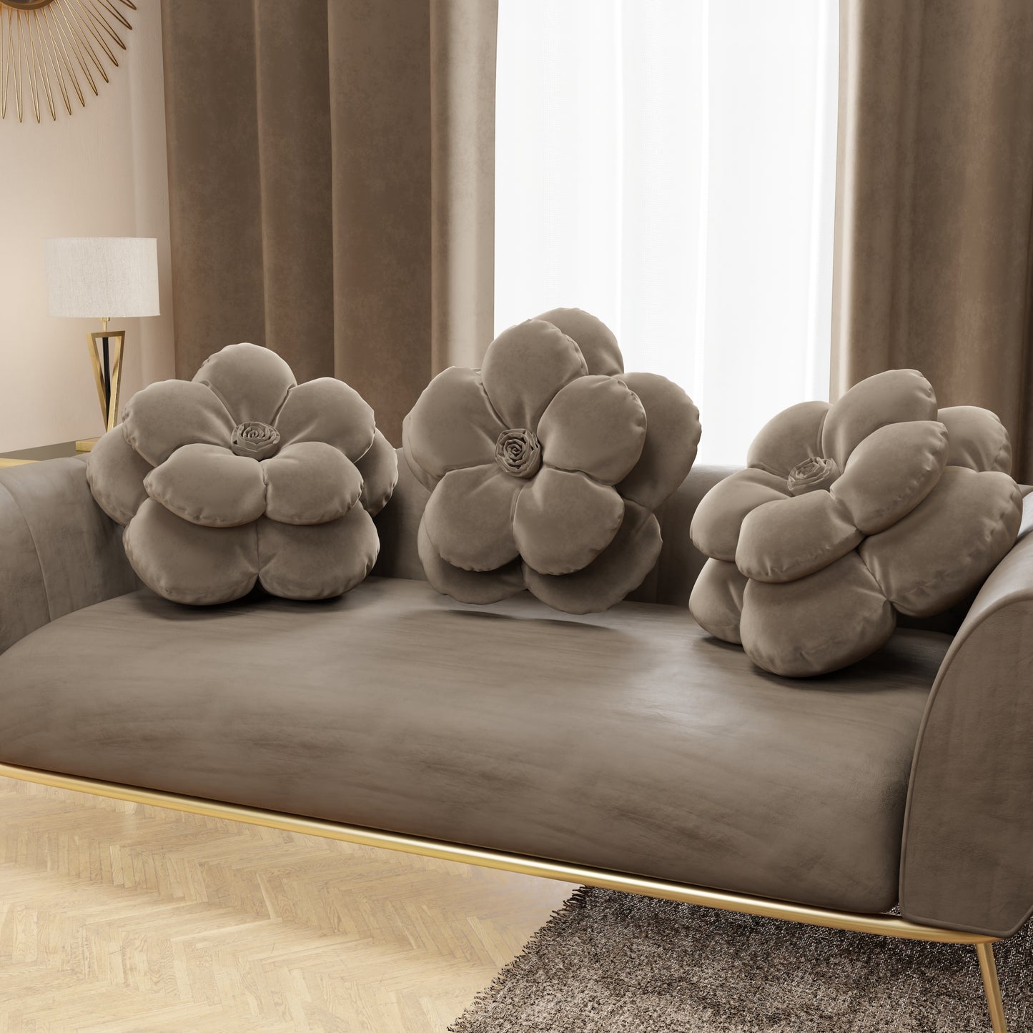 Cuscino Arredo Fiore Fango