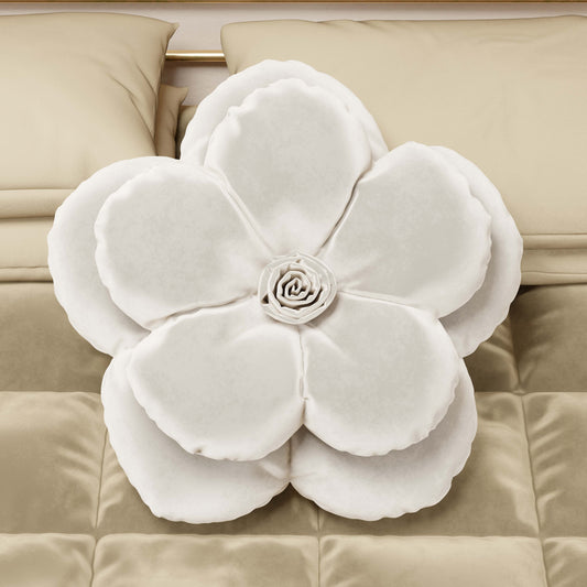 Cuscino Arredo Fiore Latte