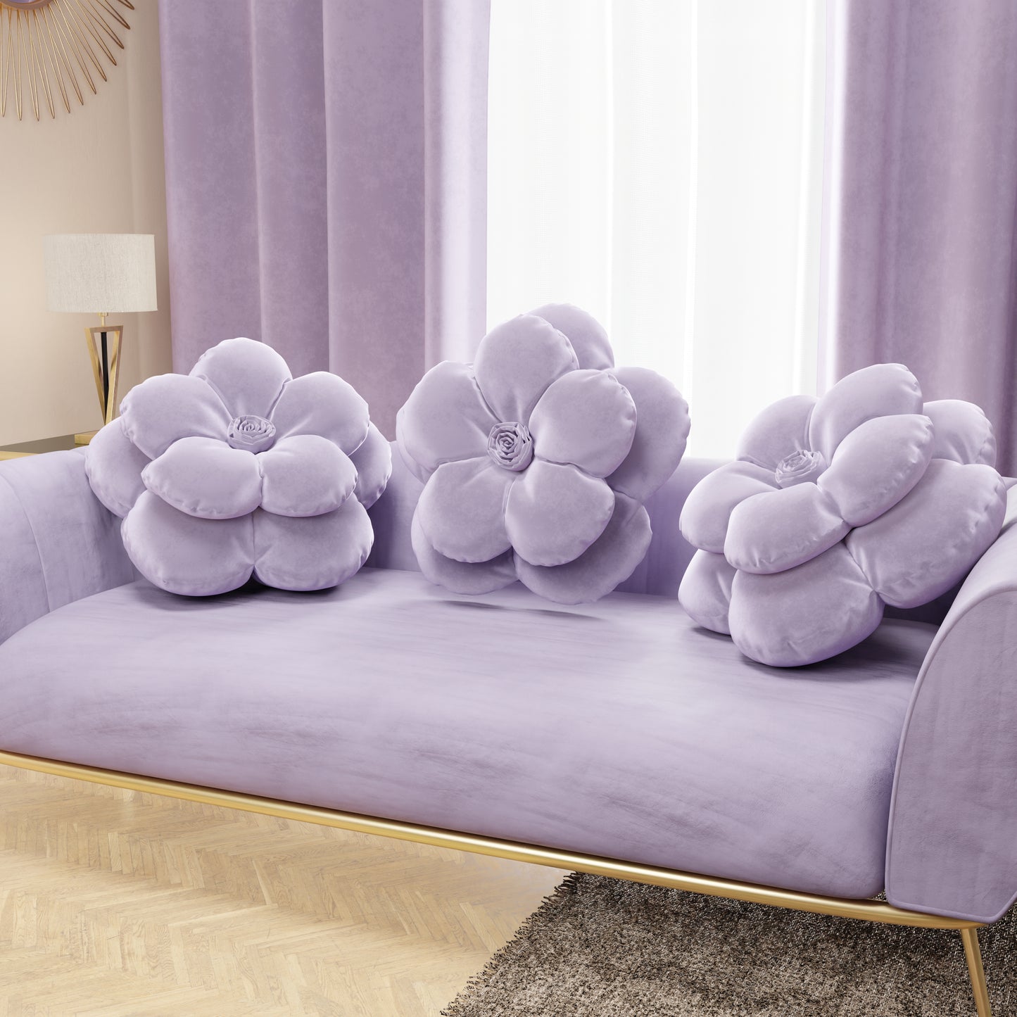 Cuscino Arredo Fiore Lilla