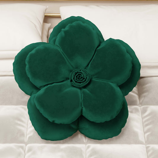 Coussin décoratif fleur émeraude