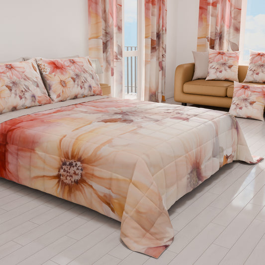 Trapuntino Copriletto Primaverile Autunnale in Stampa Digitale Floreale F1