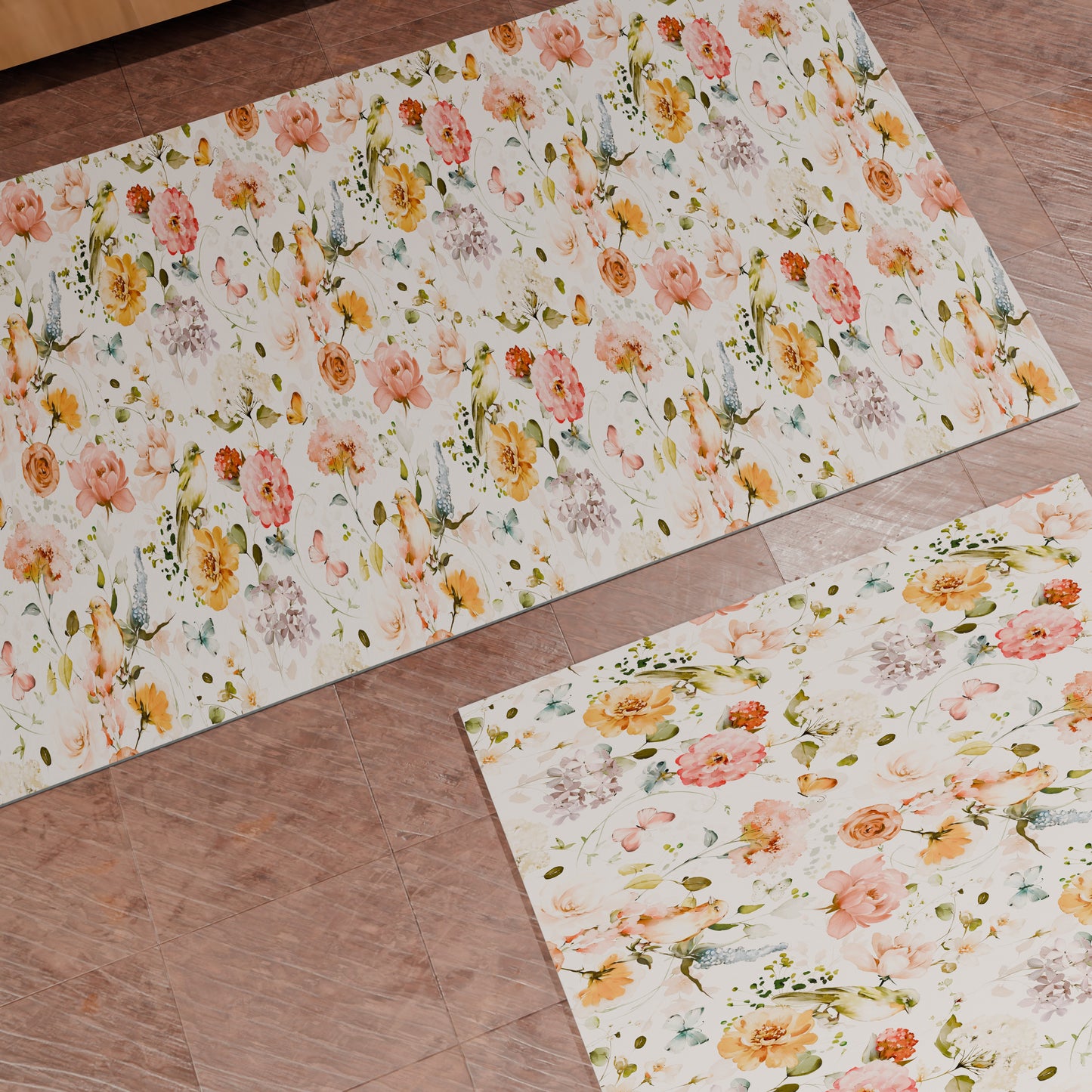 Non-slip kitchen rug, washable kitchen runner, floral-06