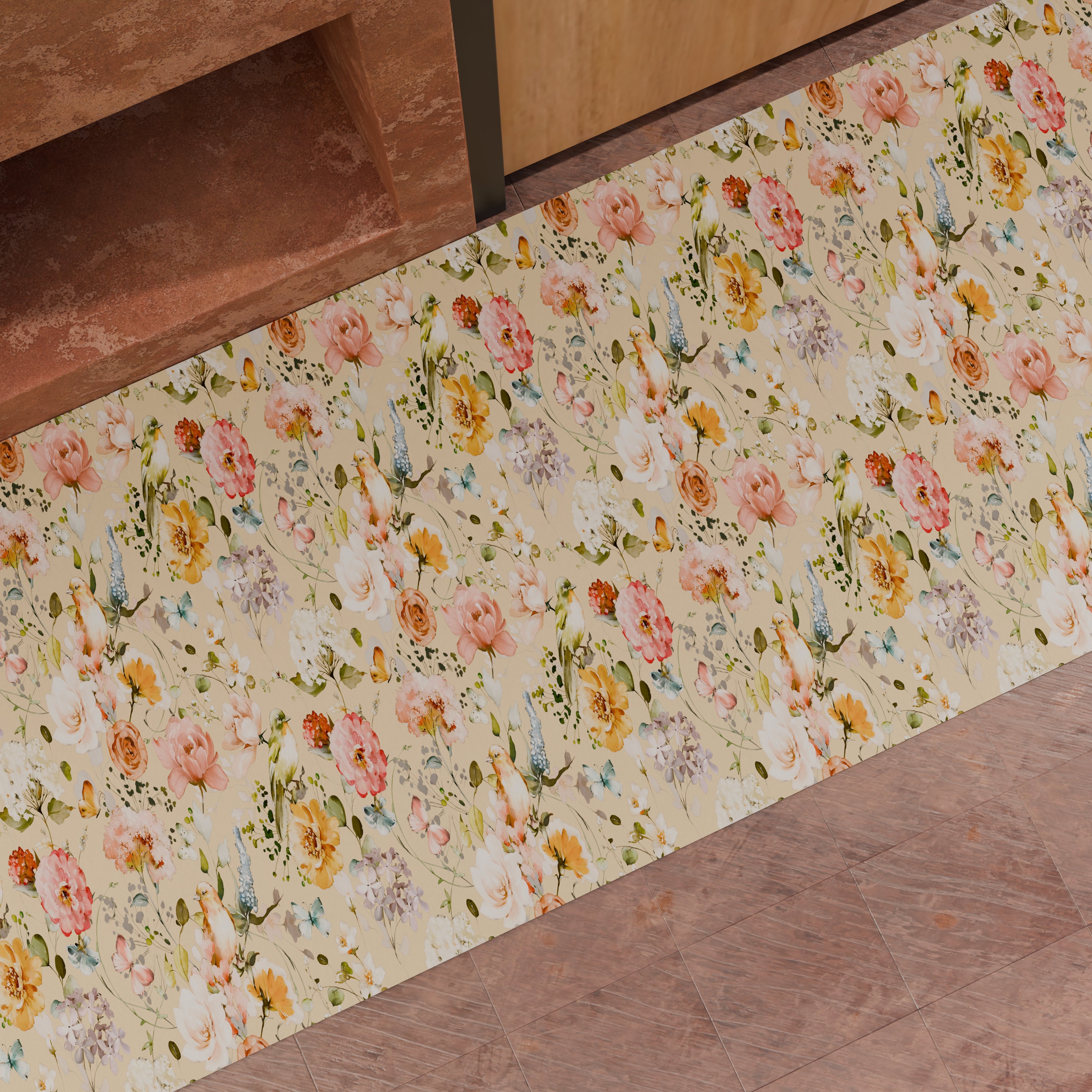 Tappeto Passatoia Gobelin Jacquard Fantasia Fiore – 57x190 Cm – Made In Italy – Ideale Per Bagno E Cucina - 5