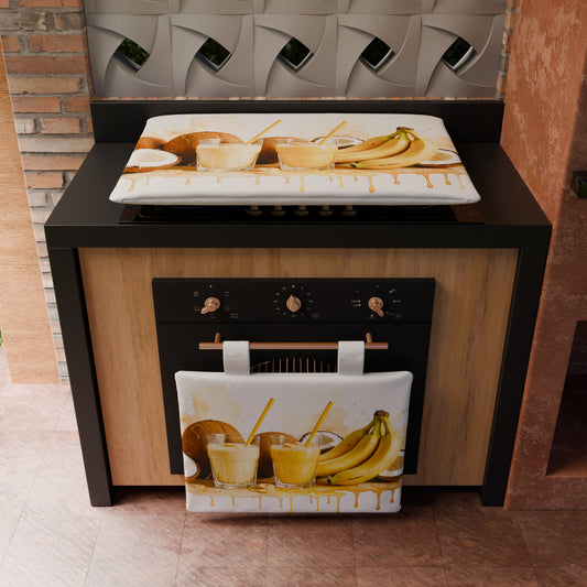 Coprifornello Coprifuochi Cucina in Stampa Digitale Fruit - Cocco e Banana