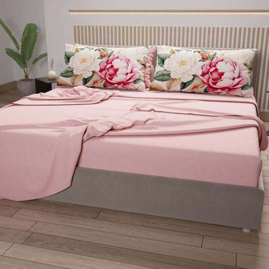 Lenzuola in Cotone, Completo Letto con Federe in Stampa Digitale Sofia