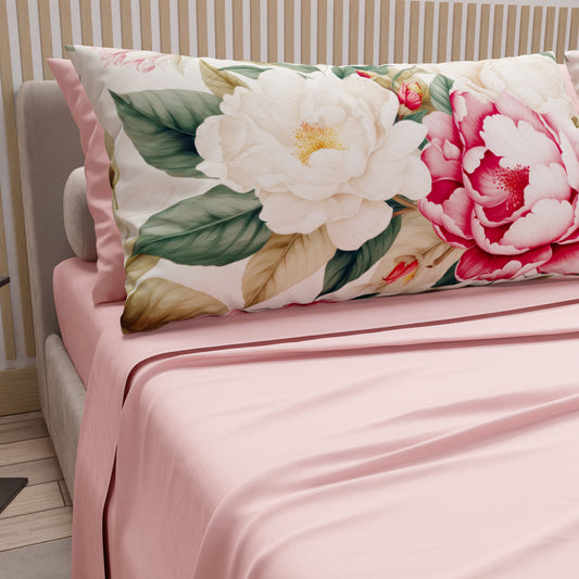 Lenzuola in Cotone, Completo Letto con Federe in Stampa Digitale Sofia