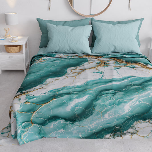 Copriletto Estivo, Coperta Leggera, Lenzuola Copriletto Effetto Aquamarina - AQUATIQUE