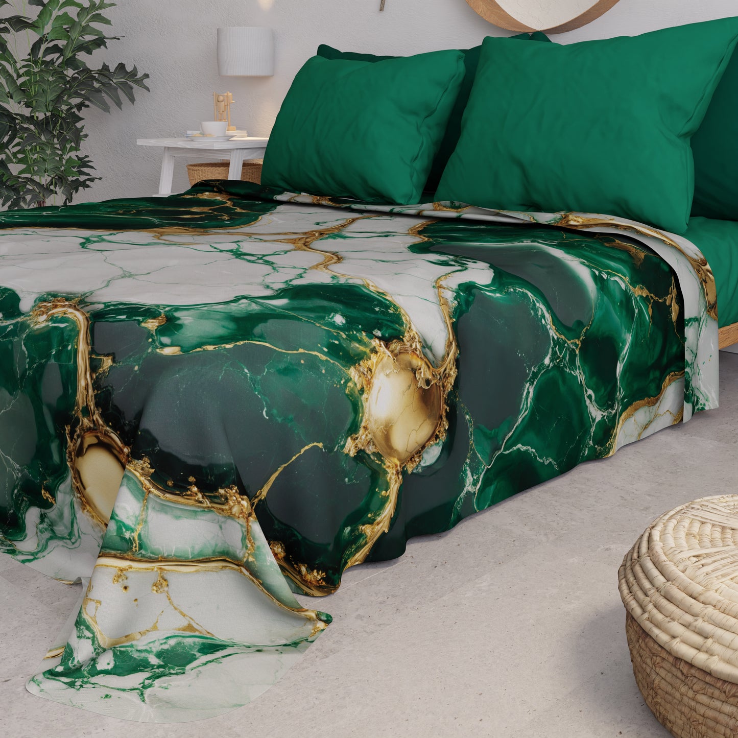 Copriletto Estivo, Coperta Leggera, Lenzuola Copriletto Effetto Smeraldo - ESMERAUR