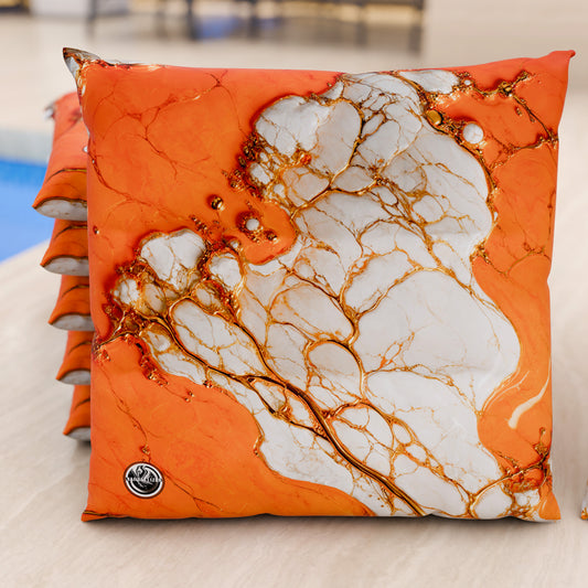 Coussins pour Chaises de Cuisine Élégants Effet Marbre Orange - AURANGE