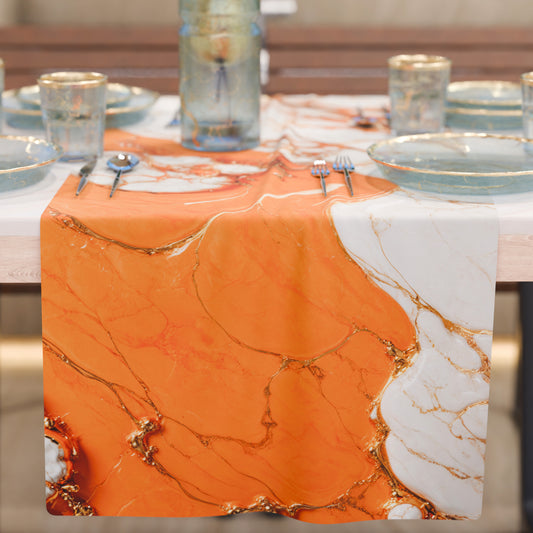 Chemin de Table Moderne Effet Marbre Aurange