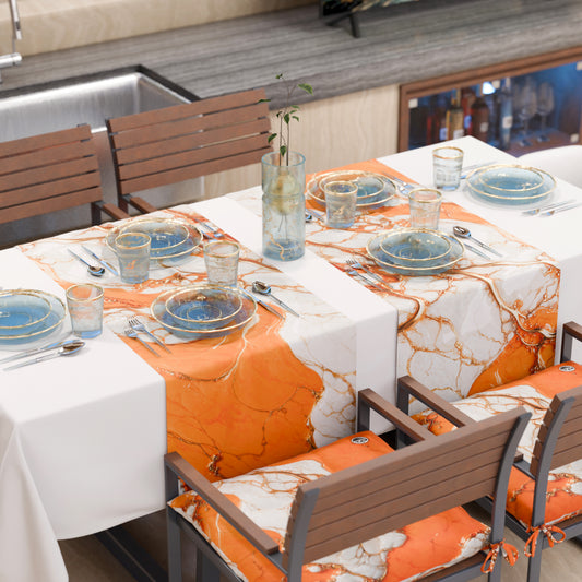 Chemin de Table Moderne Effet Marbre Aurange