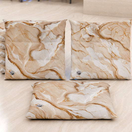 Coussins pour Chaises de Cuisine Élégants Effet Marbre Beige - DORACREAM