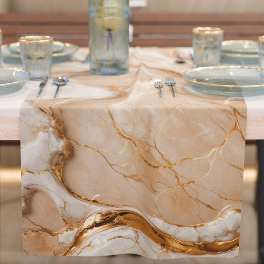 Chemin de Table Moderne Effet Marbre Doracream