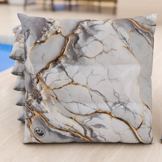 Coussins pour Chaises de Cuisine Élégants Effet Marbre Gris Clair - GRAFYLUX