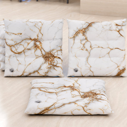 Coussins pour Chaises de Cuisine Élégants Effet Marbre Blanc - MARBLICE