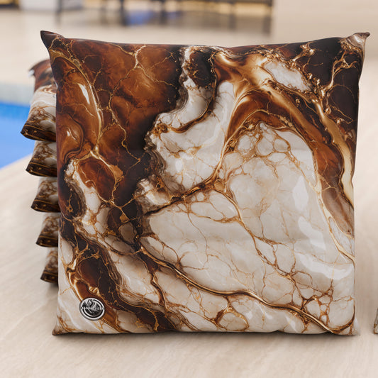 Coussins pour Chaises de Cuisine Élégants Effet Marbre Marron - MOCHACCINO