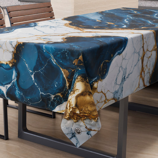 Nappe anti-taches effet marbre élégante bleu océan - OCEAGLINT