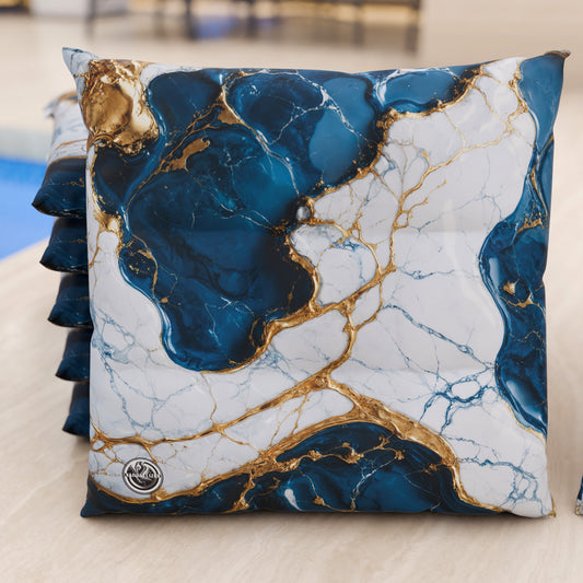 Coussins pour Chaises de Cuisine Élégants Effet Marbre Bleu Océan - OCEAGLINT