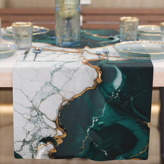 Chemin de Table Moderne Effet Marbre Tealgem