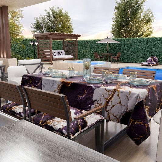Nappe anti-taches effet marbre élégante violette - VIOLETRIC