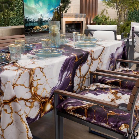 Nappe anti-taches effet marbre élégante violette - VIOLETRIC