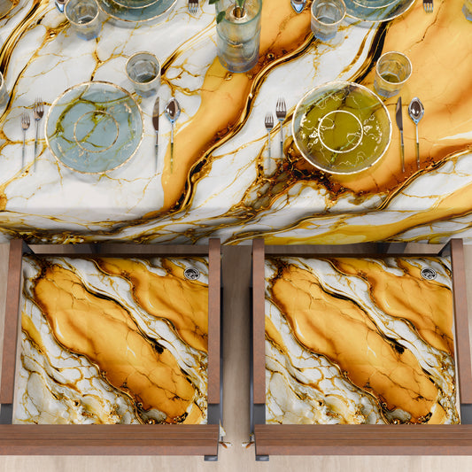 Coussins pour Chaises de Cuisine Élégants Effet Marbre Jaune - YELLOOOWW