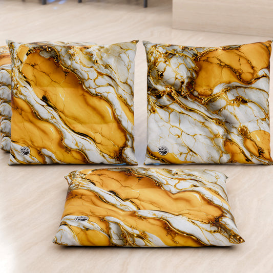 Coussins pour Chaises de Cuisine Élégants Effet Marbre Jaune - YELLOOOWW