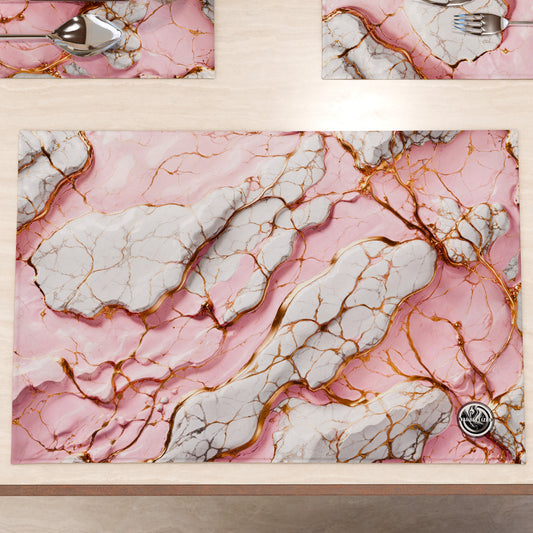 Sets de table américains élégants effet marbre rose - PINKERELLE