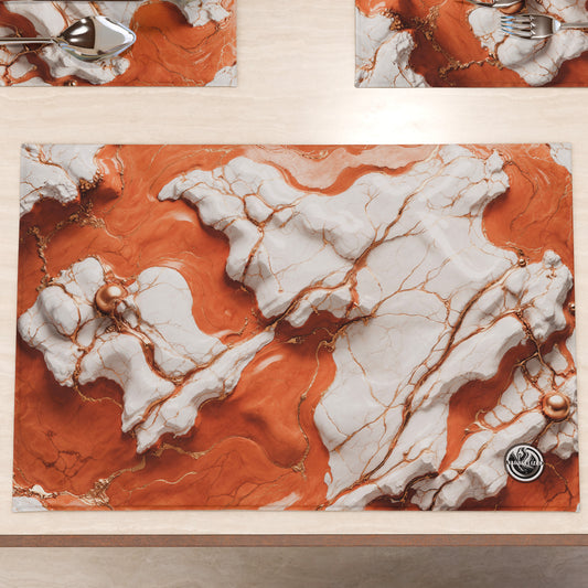 Sets de table américains élégants effet marbre terre cuite - TERRARUM
