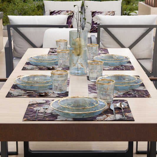 Sets de table américains élégants effet marbre violet - VIOLETRIC