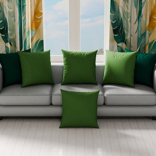 Coussins, Housses de coussin pour canapé, Coussins décoratifs unis vert olive/émeraude