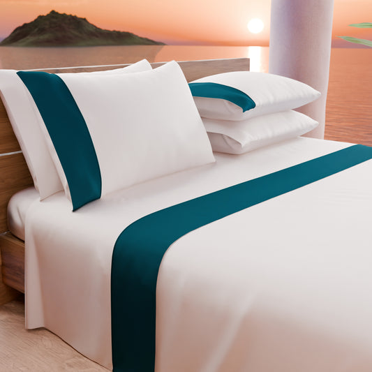 Draps Uni en Satin de Coton avec Queue de Rat Ottanio