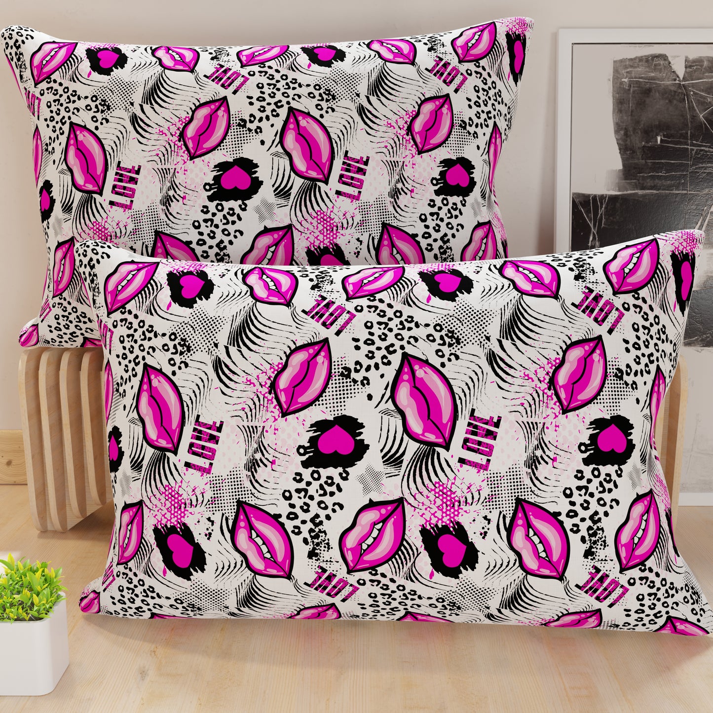 Pillowcases, Digitally Printed Pillowcases, White Lipstick
