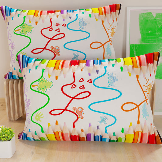 Taies d'oreiller, taies d'oreiller en impression numérique, crayons