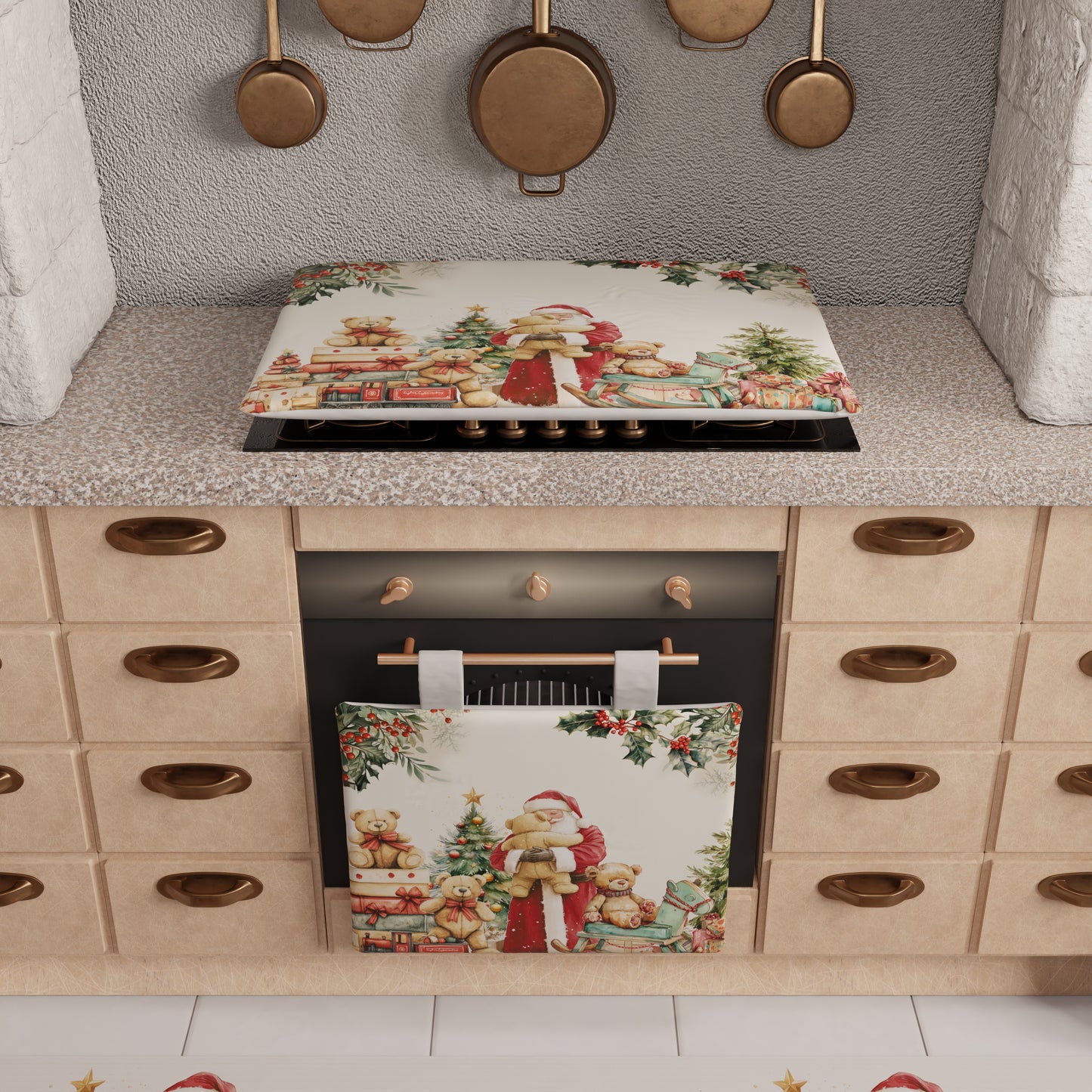 Copriforno Natalizio per Cucina in Stampa Digitale Sweet Santa