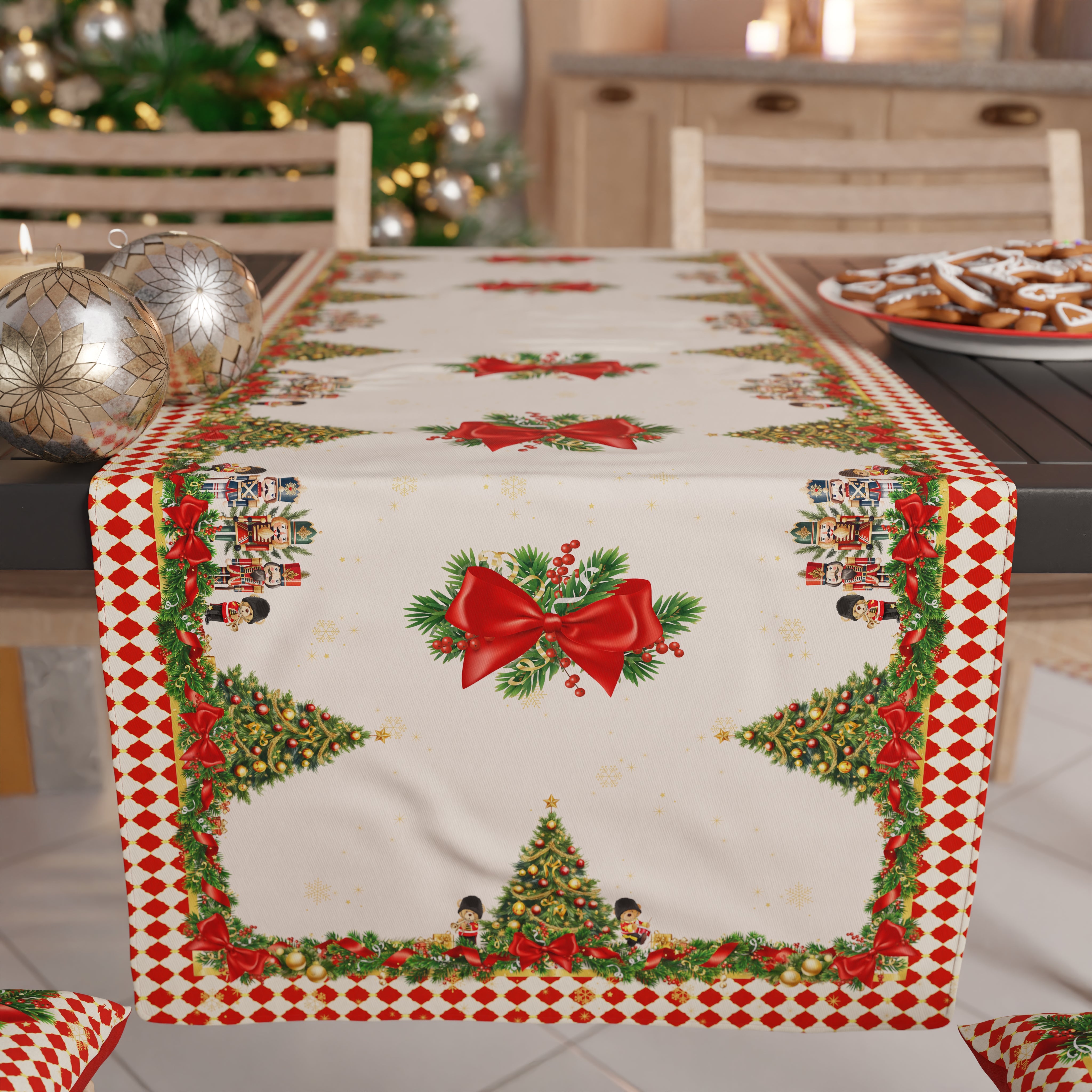 Cooksmart Runner Da Tavola Natalizio, Design Britannico, Decorazione Per Cene E Riunioni Di Natale, Morbido E Lavabile