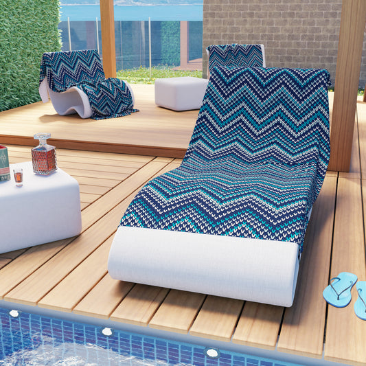 Serviette de plage en microfibre, serviette de plage, serviette pour transat, Rayures Bleues