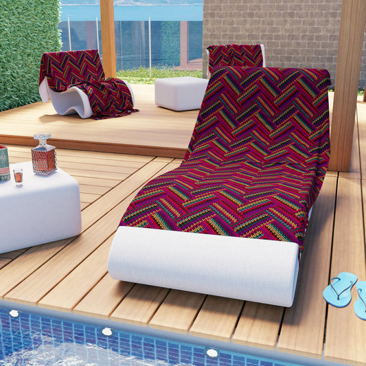 Serviette de plage en microfibre, serviette de plage, serviette pour transat, Rayures Bordeaux