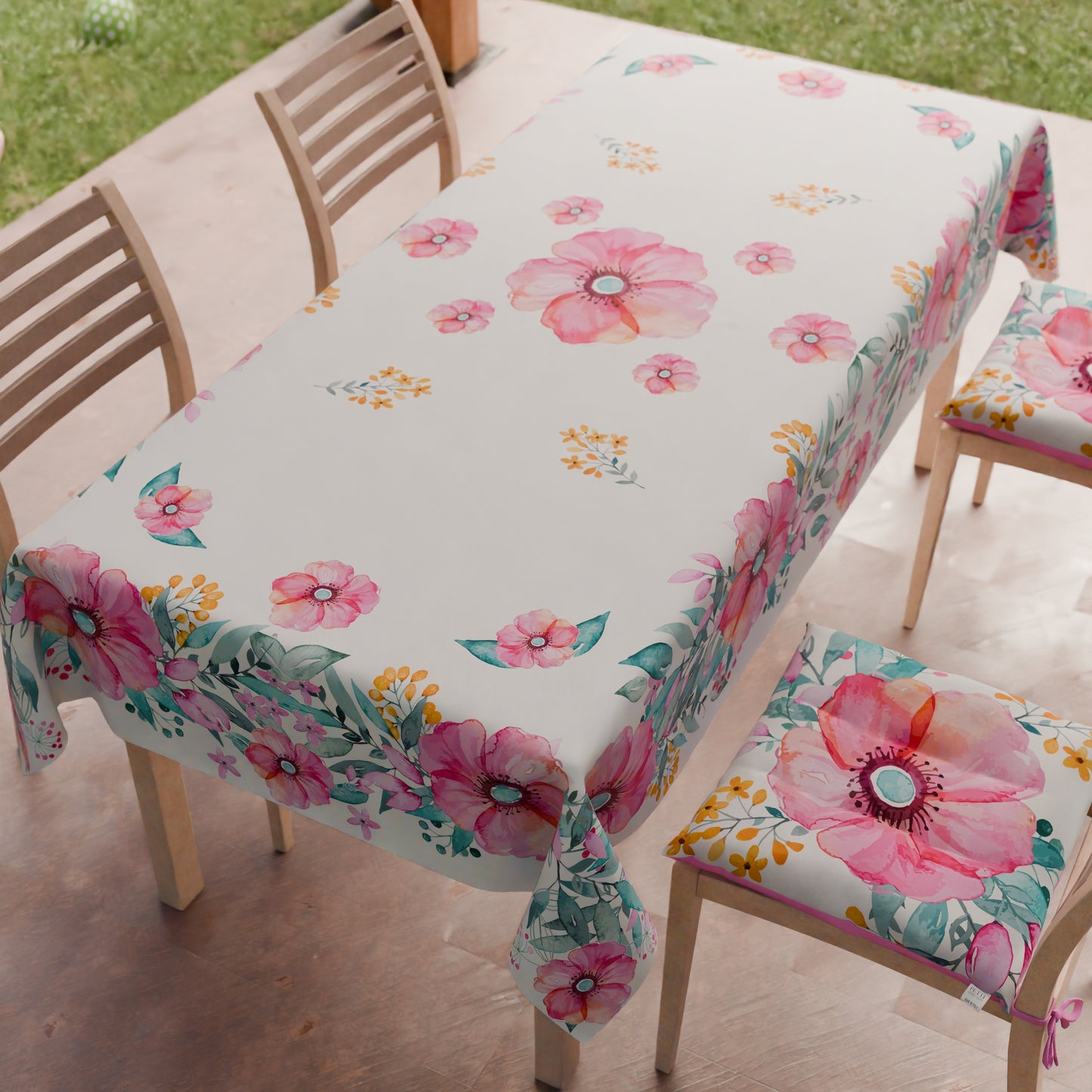 Tovaglia da tavola Antimacchia, Copritavolo da Cucina, Floreale-01