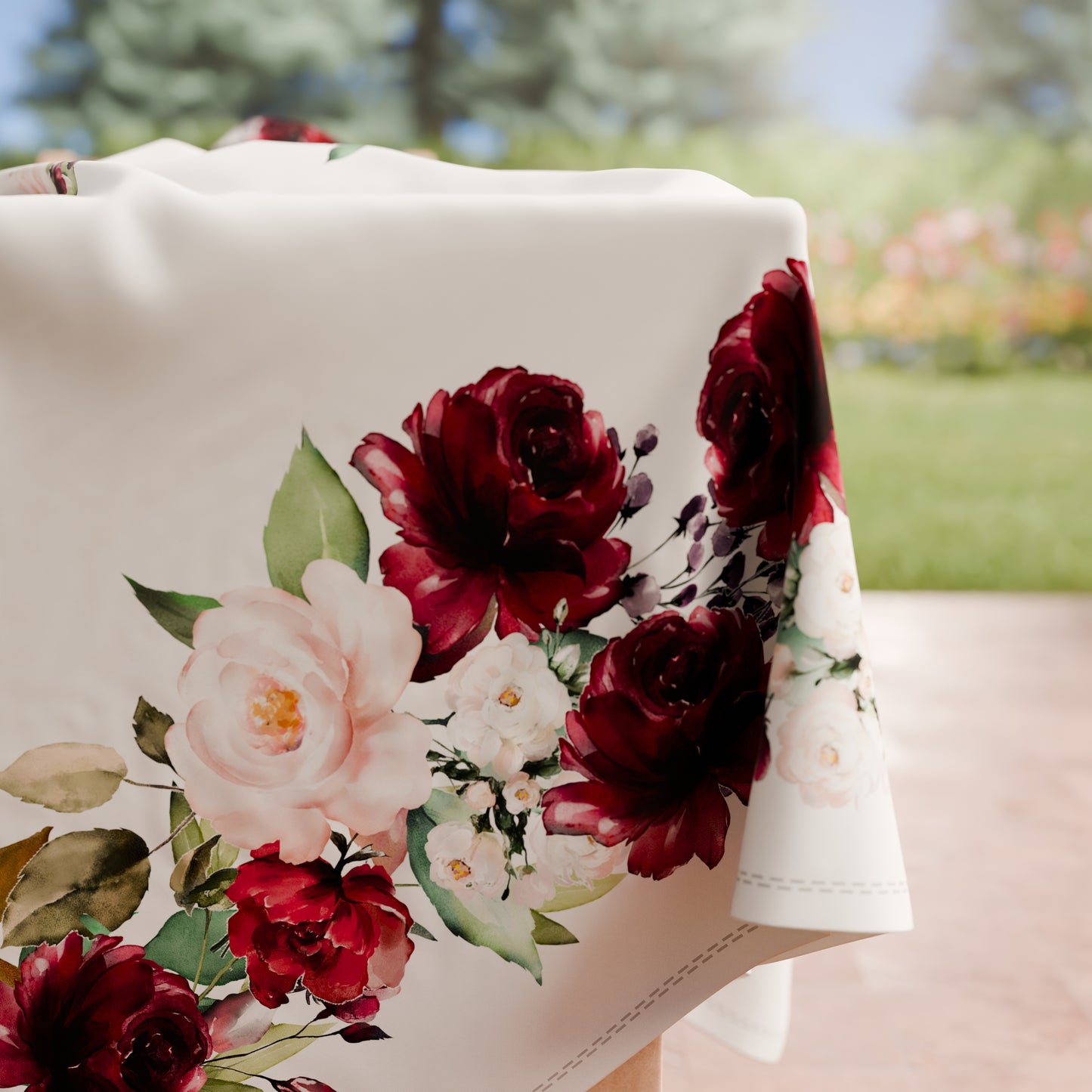 Stain-resistant tablecloth, kitchen table cover, floral-07