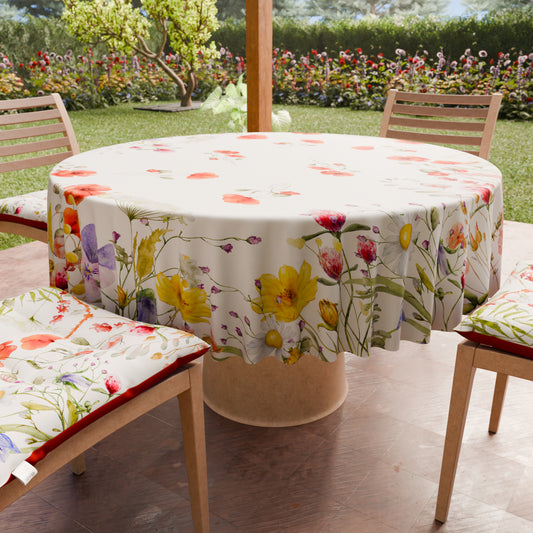 Nappe Ronde Anti-taches Élégante - Idéale pour cuisine et salle à manger - Floral 10