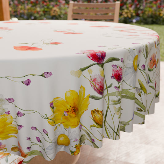 Nappe Ronde Anti-taches Élégante - Idéale pour cuisine et salle à manger - Floral 10