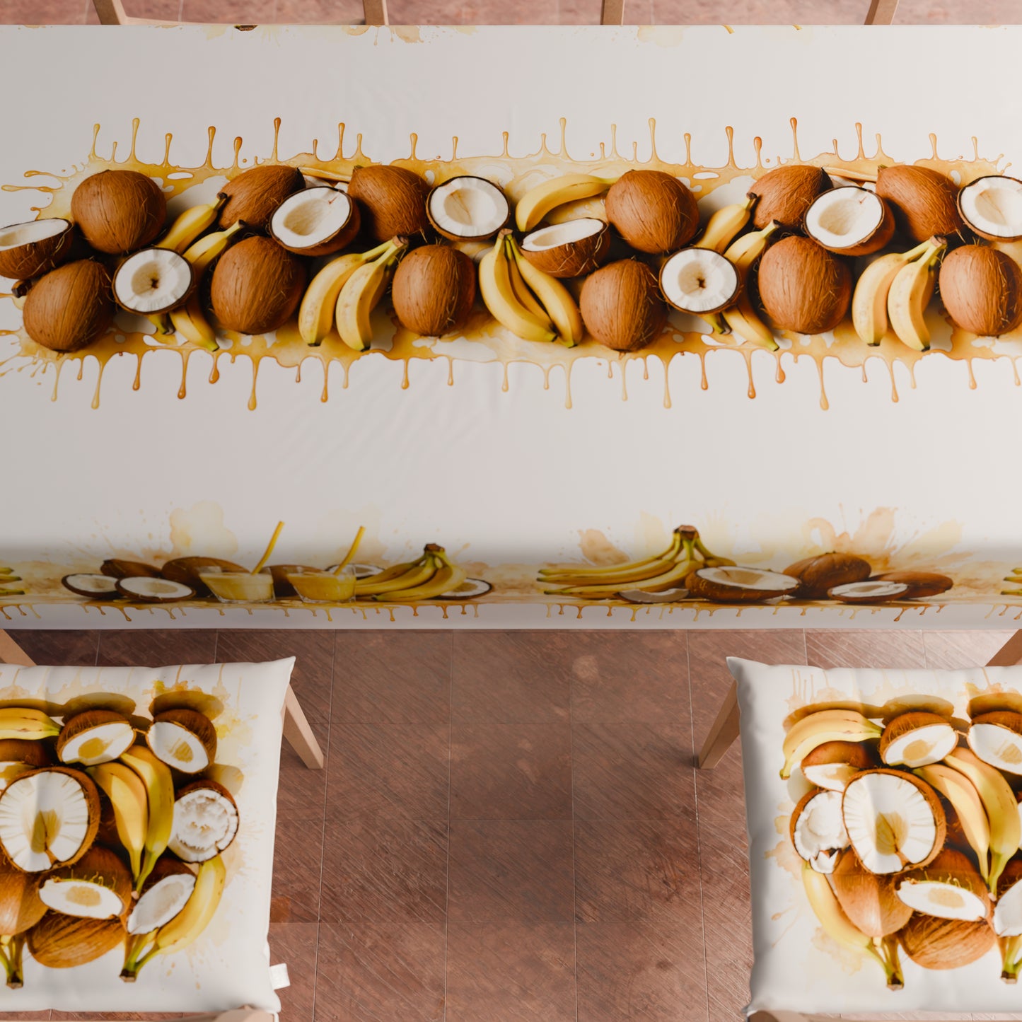 Cuscini per Sedie Coprisedia 6 Pezzi Fruit - Cocco e Banana