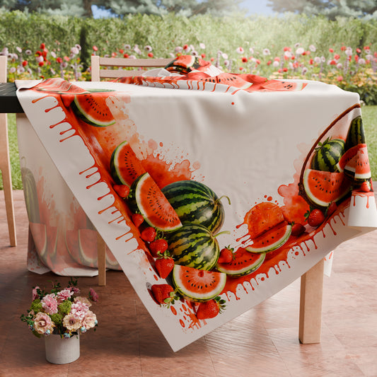 Nappe de table anti-taches, Housse de table de cuisine Fruit - Melon et Fraise