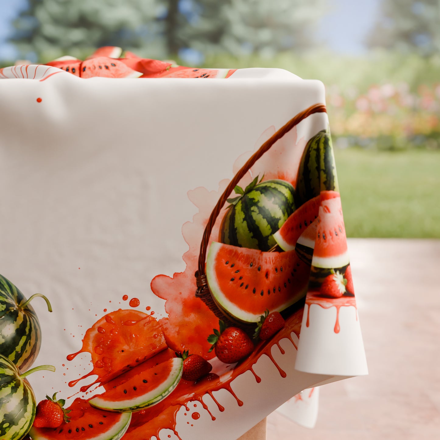 Tovaglia da tavola Antimacchia, Copritavolo da Cucina Fruit - Melone e Fragola