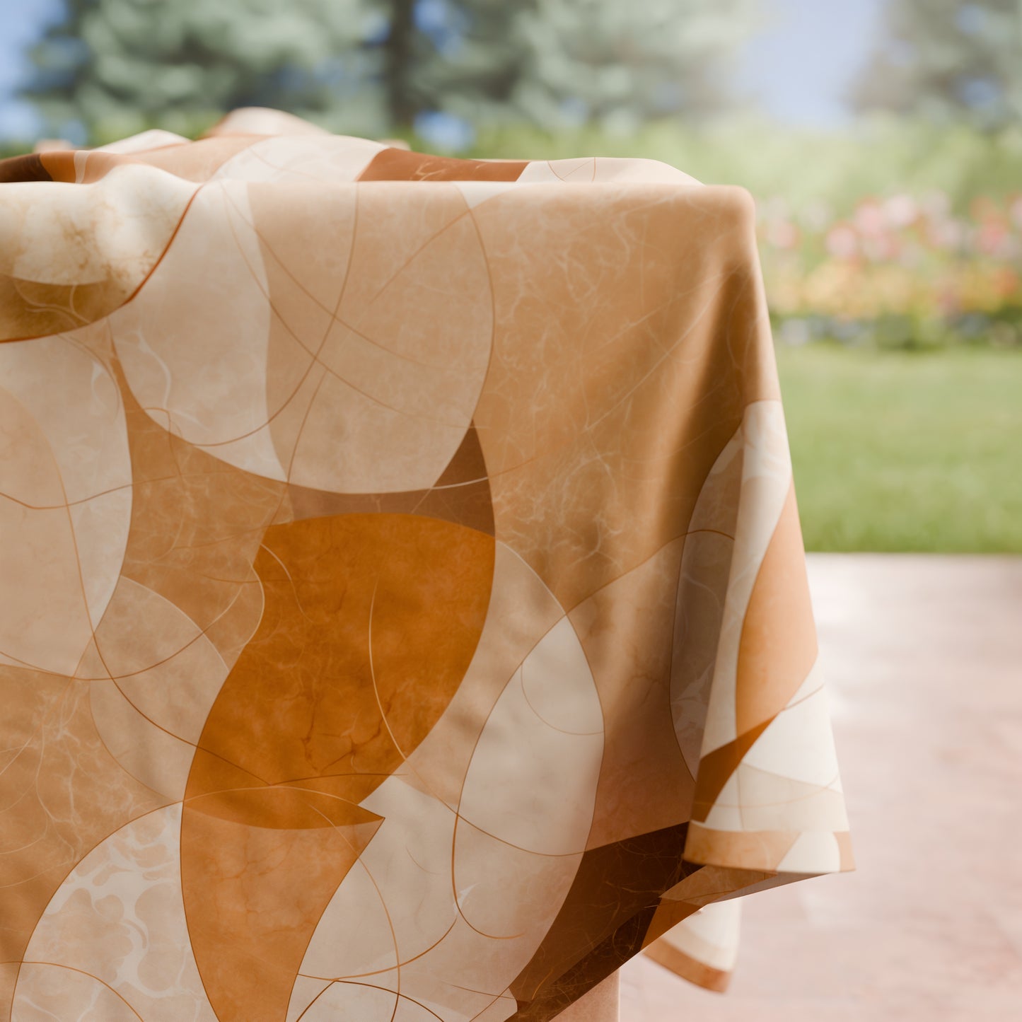 Tovaglia da tavola Antimacchia, Copritavolo da Cucina Geo - Cerchio Beige